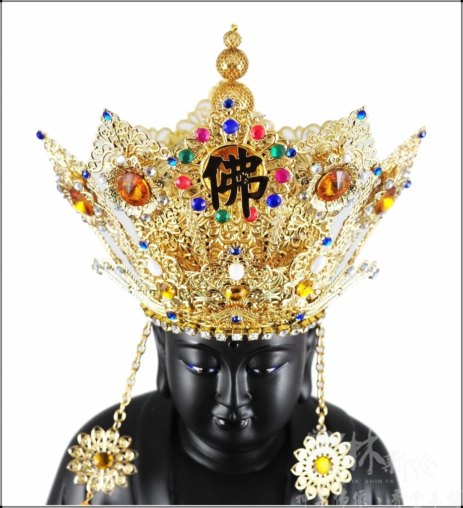 新發神藝-地藏王菩薩(帶騎四爪地聽/手工五佛帽/黑檀木精雕)