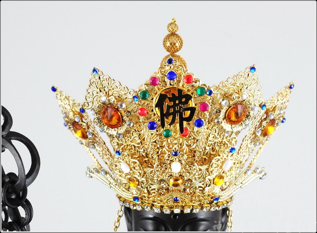 新發神藝-地藏王菩薩(帶騎四爪地聽/手工五佛帽/黑檀木精雕)
