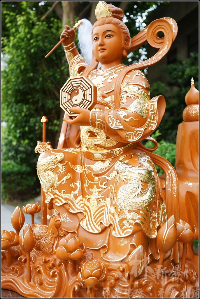 新發神藝-九天玄女娘娘(九蓮帶鳳體原色/描金/按金/紫袍)