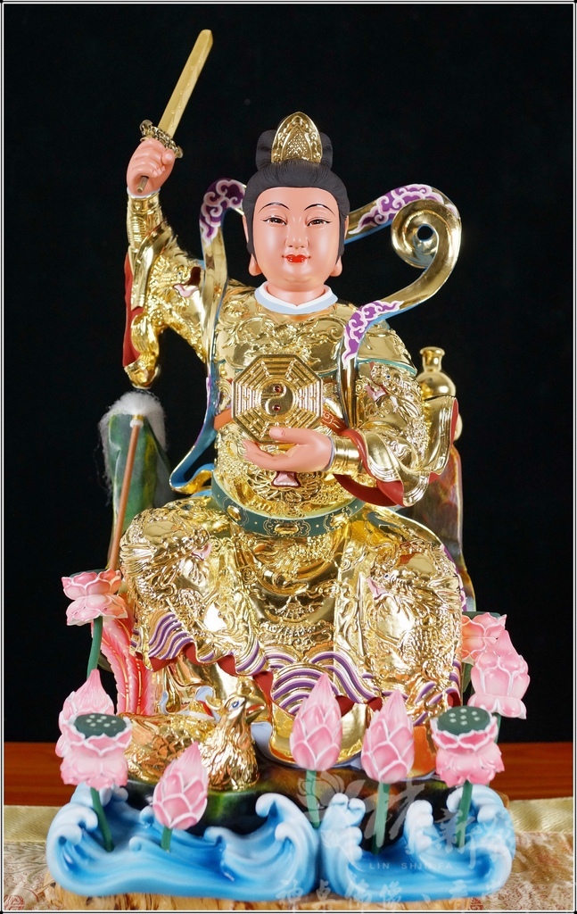 新發神藝-九天玄女娘娘(九蓮帶鳳體原色/描金/按金/紫袍)