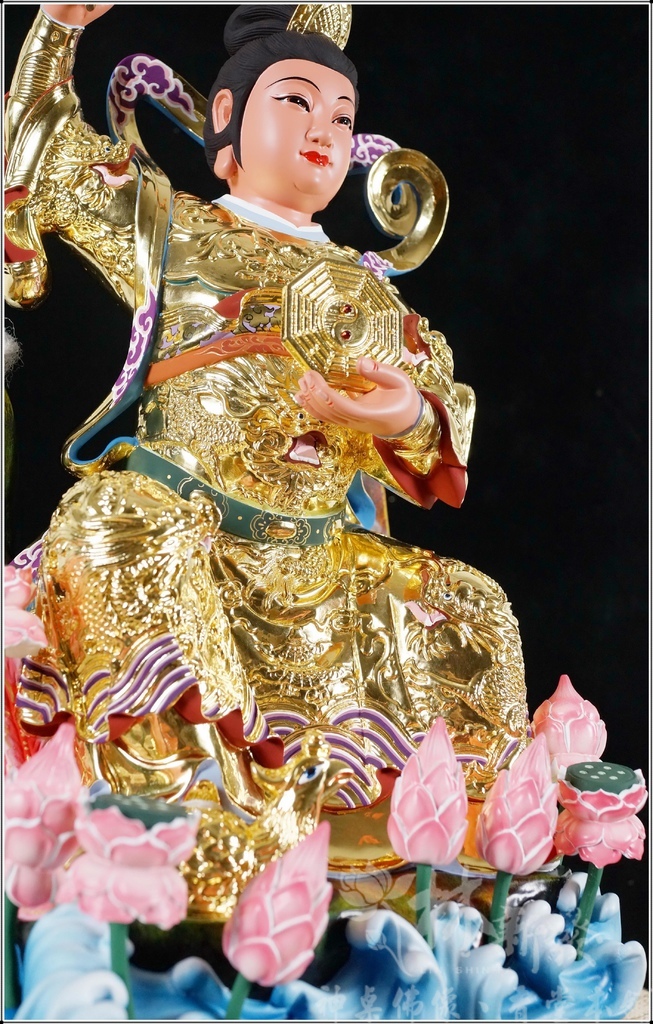 新發神藝-九天玄女娘娘(九蓮帶鳳體原色/描金/按金/紫袍)