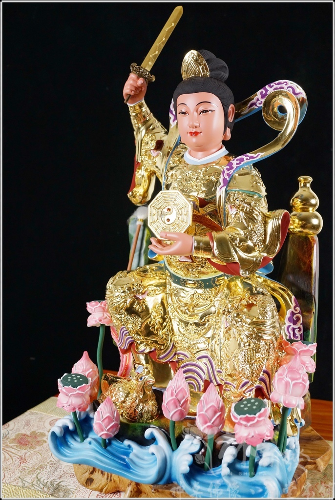 新發神藝-九天玄女娘娘(九蓮帶鳳體原色/描金/按金/紫袍)