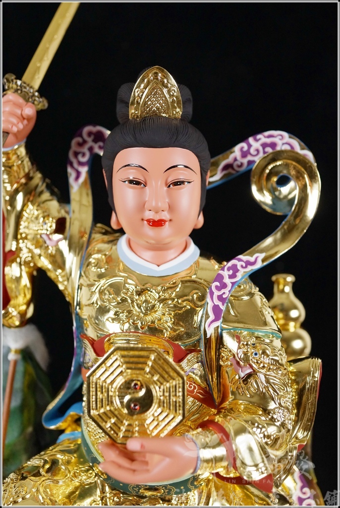 新發神藝-九天玄女娘娘(九蓮帶鳳體原色/描金/按金/紫袍)