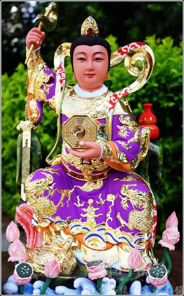 新發神藝-九天玄女娘娘(九蓮帶鳳體原色/描金/按金/紫袍)