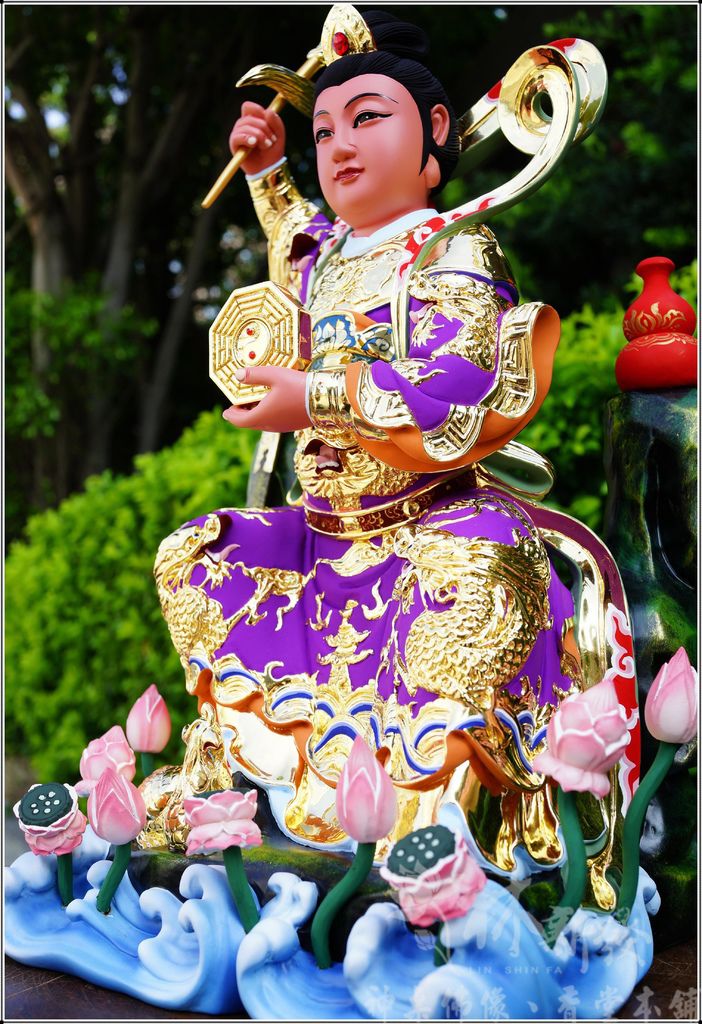 新發神藝-九天玄女娘娘(九蓮帶鳳體原色/描金/按金/紫袍)