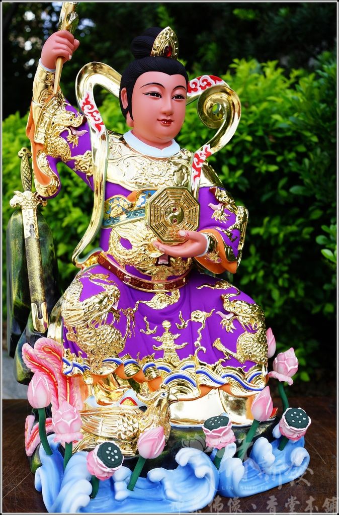 新發神藝-九天玄女娘娘(九蓮帶鳳體原色/描金/按金/紫袍)