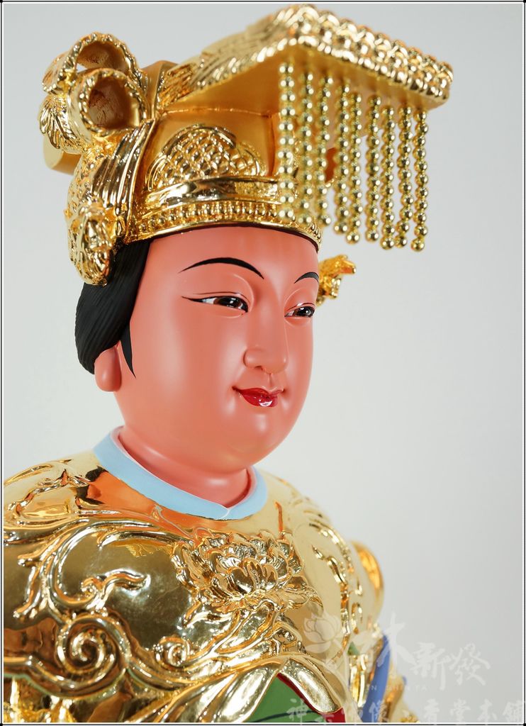 新發神藝-天上聖母．佛法媽祖(按金彩繪．台灣純金金箔粉面)