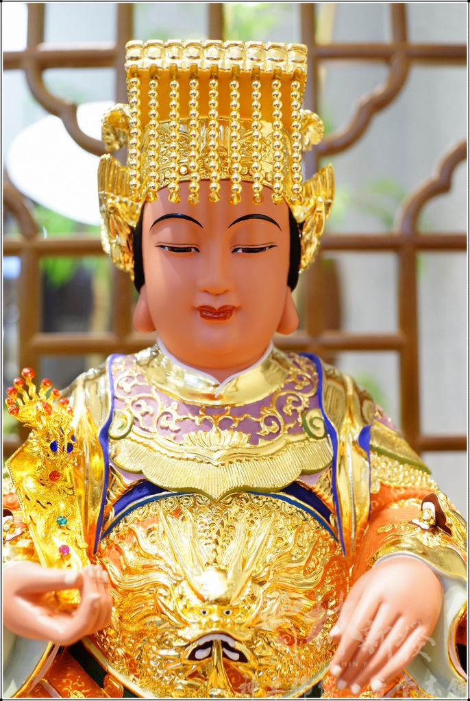 新發神藝-媽祖娘娘(橘底袍．金身．黑面創作)