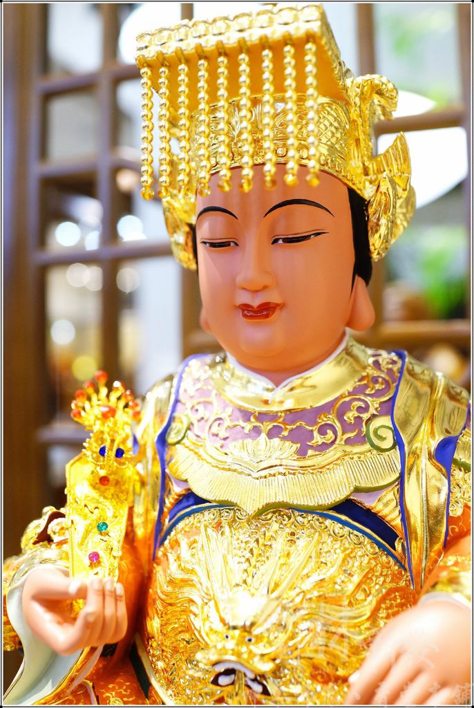 新發神藝-媽祖娘娘(橘底袍．金身．黑面創作)