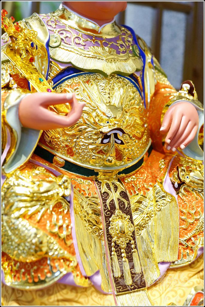 新發神藝-媽祖娘娘(橘底袍．金身．黑面創作)