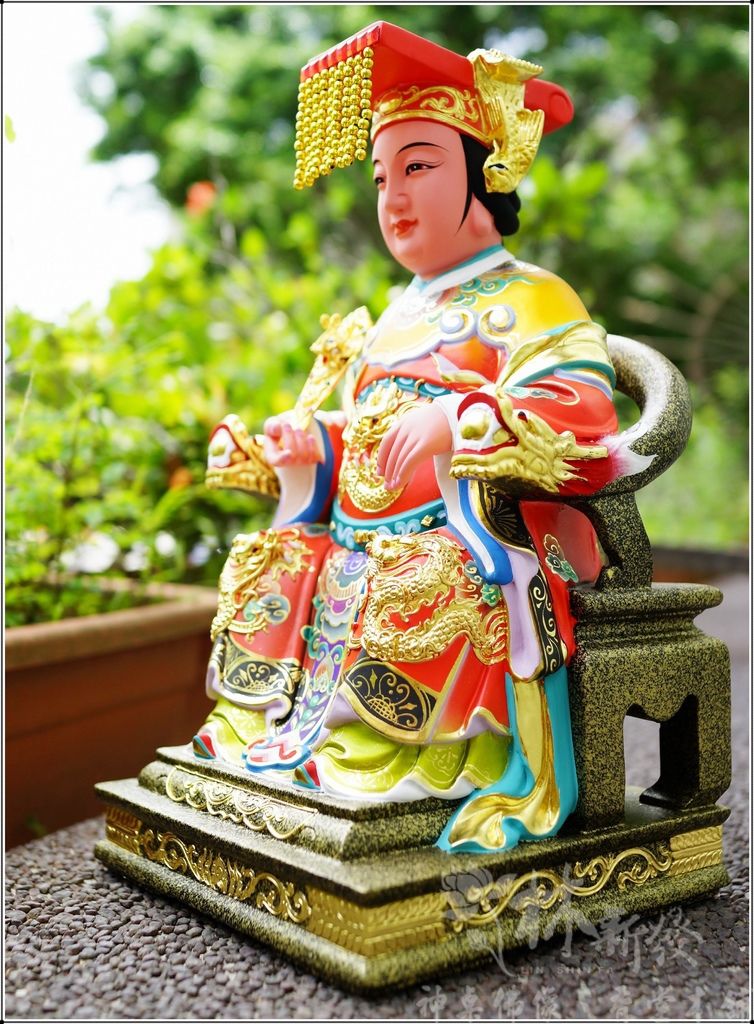 新發神藝-媽祖娘娘(橘底袍．金身．黑面創作)