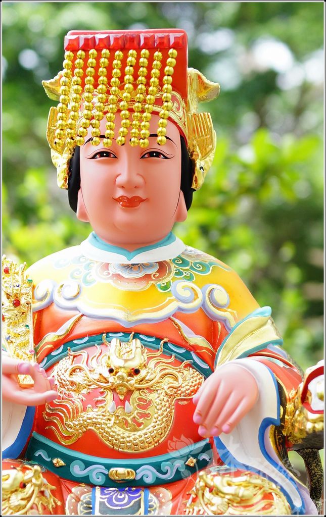 新發神藝-媽祖娘娘(橘底袍．金身．黑面創作)