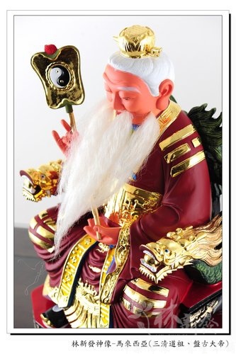 神像-尺三樟木按金彩繪-三清道祖 神像-尺三樟木按金彩繪-三清道祖
