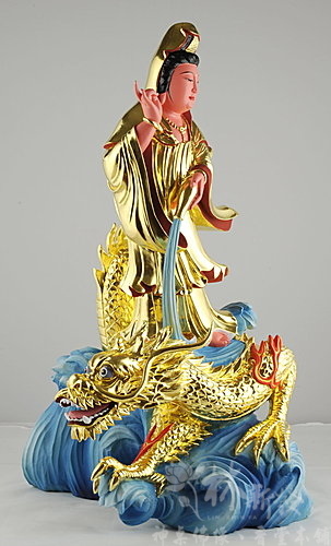 新發神藝-昇龍觀音(香樟原色．檀香金身)