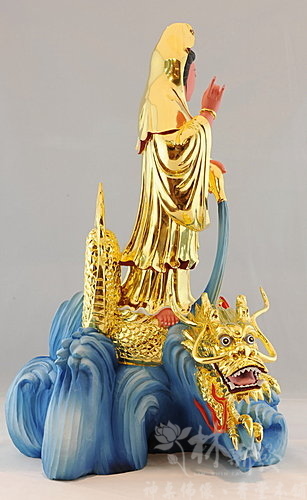 新發神藝-昇龍觀音(香樟原色．檀香金身)