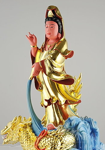新發神藝-昇龍觀音(香樟原色．檀香金身)