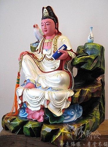 神像-一尺三彩繪-澎湖紫竹岩觀音 神像-一尺三彩繪-澎湖紫竹岩觀音