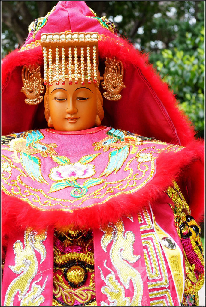天上聖母．桃粉色金龍袍．浮棉龍 (2)