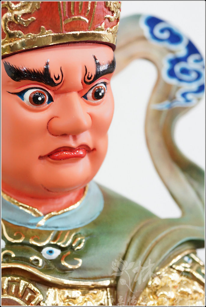 神像藝術-康趙元帥作品/玄天上帝護法(描金淡彩完成)