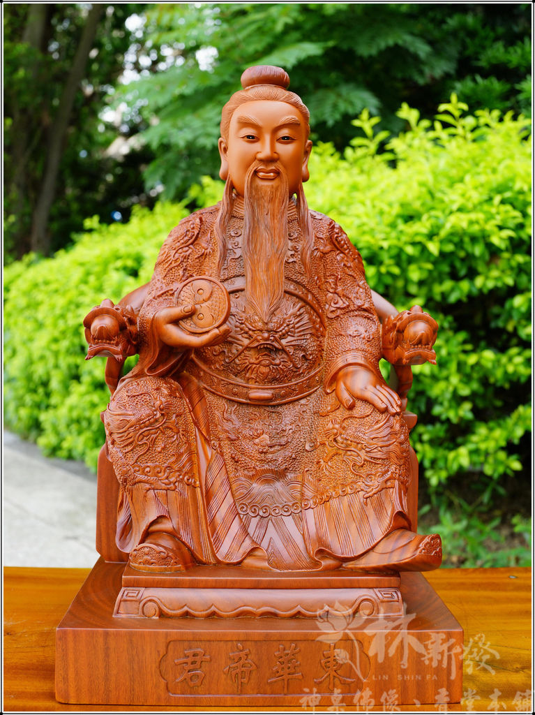 新發神藝-東王公．西王母(美洲綠檀精雕藝術)