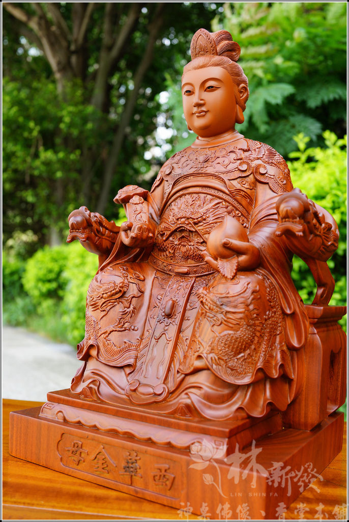 新發神藝-東王公．西王母(美洲綠檀精雕藝術)