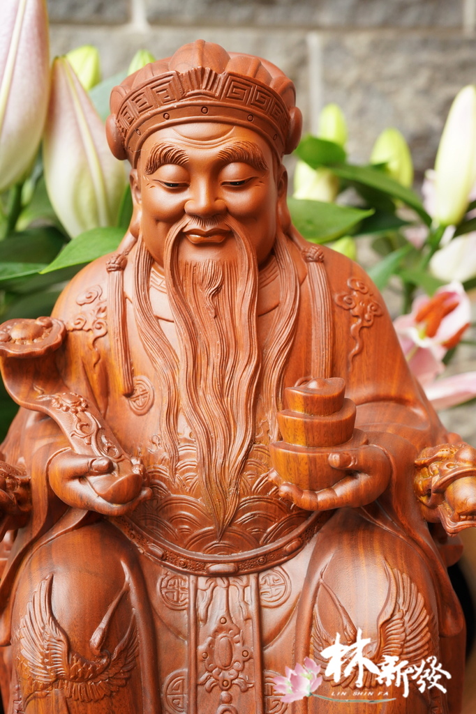新發神藝-福德正神(得福氣．得財氣/八吋八綠檀木)