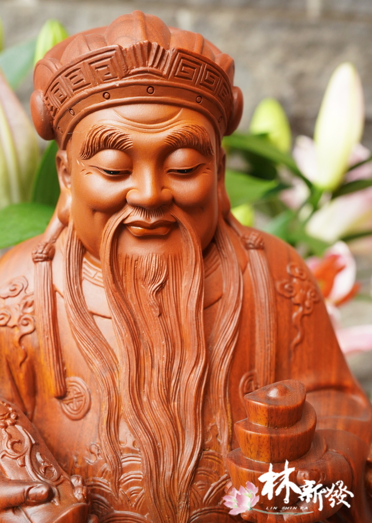 新發神藝-福德正神(得福氣．得財氣/八吋八綠檀木)