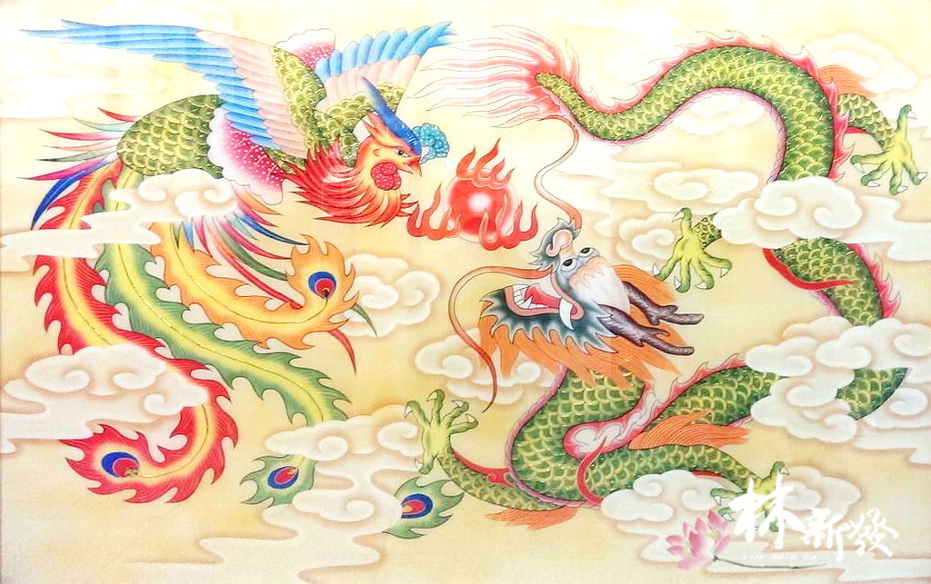 林新發手繪龍鳳神彩．客製化尺寸手工創作