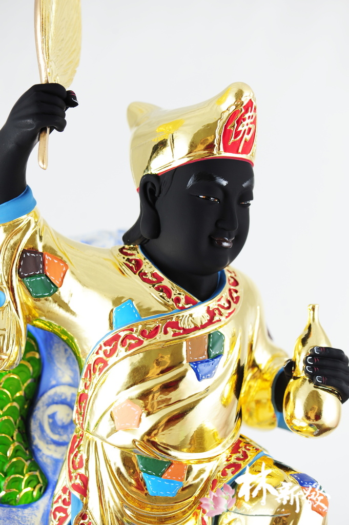 神像-尺六樟木-少年龍濟公(黑臉)_001.JPG 神像-尺六樟木-少年龍濟公(黑臉)_001.JPG