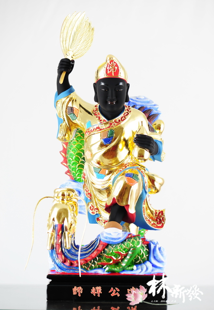 神像-尺六樟木-少年龍濟公(黑臉)_004.JPG