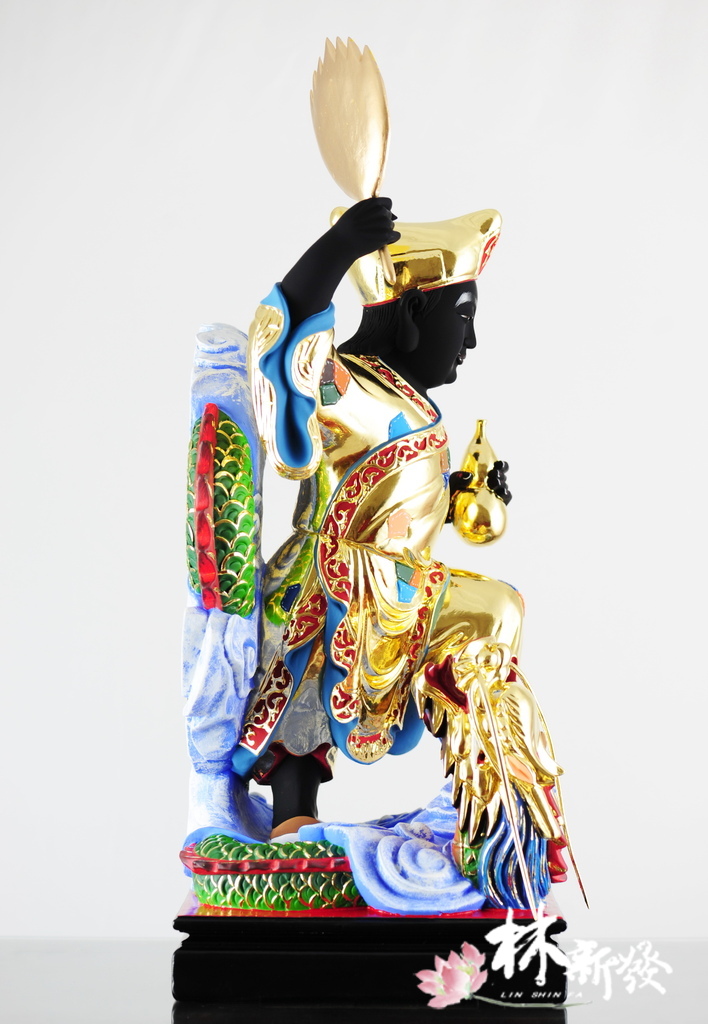 神像-尺六樟木-少年龍濟公(黑臉)_006.JPG