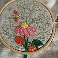 flower embroidery WIP