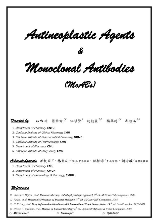 Antineoplastic Agents & MoABs