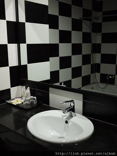 廁所用黑白色系設計.