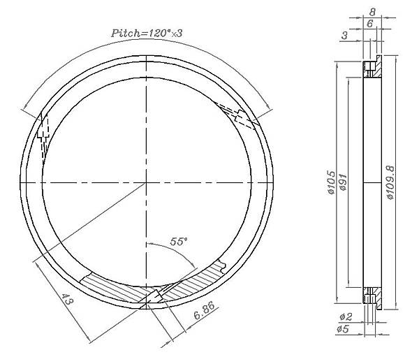 脫毛罐配氣環零件圖