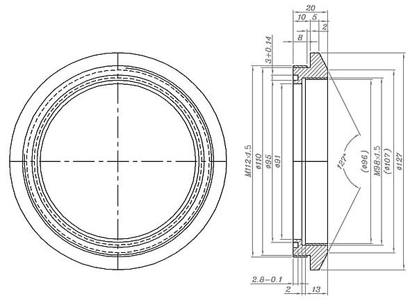 脫毛罐下蓋零件圖