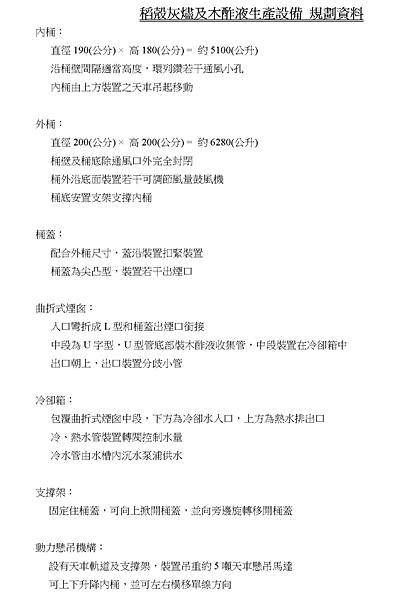 木酢液生產設備規劃資料 木酢液生產設備規劃資料