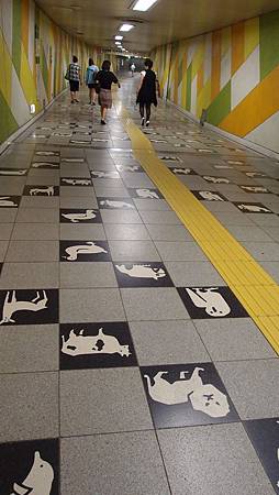 円山公園站的地板很可愛