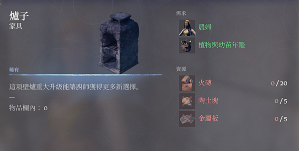 《霧鎖王國》 各項食物特性Buff