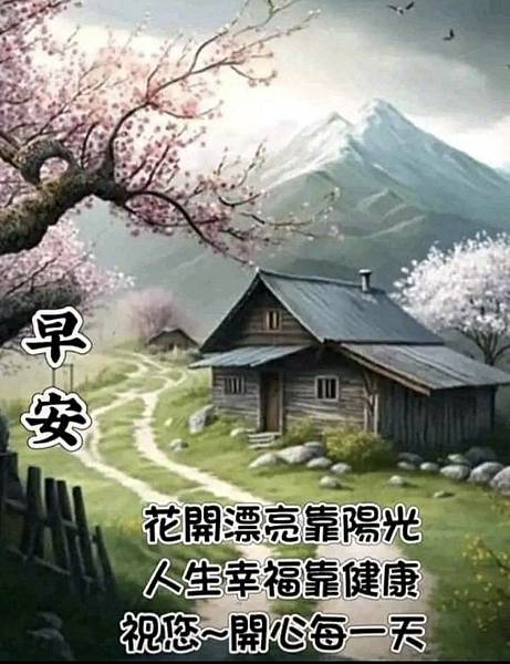 早安 花開漂亮靠陽光 人生幸福靠健康 祝您~開心每一天