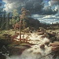 00019-Waterfall in Småland  wikidata by Marcus Larson (1825–1864) at 1856.jpg