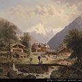 00065-Gebirgsdorf mit Alpenpanorama by Emil Barbarini (1855-1930) at 19th.jpg