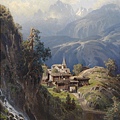 00109-Dorf in den Berner Alpen by Adolf Mosengel (1837-1885) at 1885.jpg