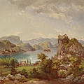 10005-2-Blick auf Veldes (Bled) by Jakob Canciani (circa 1820-1891) at 1891.jpg