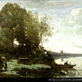 40127-River with a Distant Tower by Jean-Baptiste-Camille Corot (1796–1875) at 1865.jpg