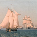 91001-Skibe under sejl i svag blæst by Christoffer Wilhelm Eckersberg at 1836.jpg