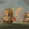 91005-An English Sloop and a Frigate in a Light Breeze by Francis Swaine (1730 - 1782) at 1762-1782.jpg