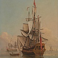 91015-Shipping in a Calm by Peter Monamy (1681 - 1749) at 1700-25.jpg