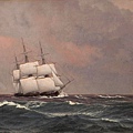 91033-The corvette Najaden in rough seas by Christoffer Wilhelm Eckersberg at 1833.jpg