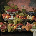 11021-Two-Tiered Still Life with Fruit and Sunset Landscape by Severin Roesen (circa 1815-1872) at 1867.jpg